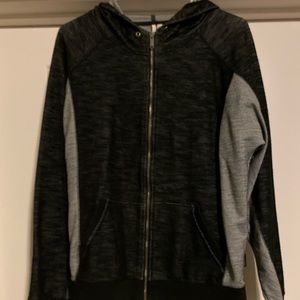 Black and grey zip up jacket